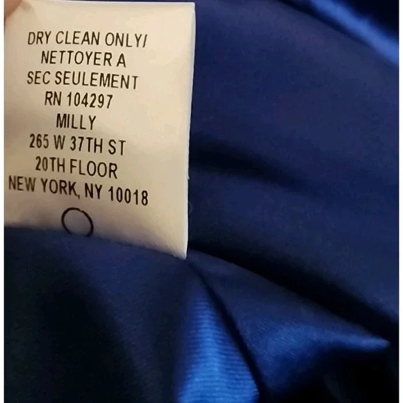 MILLY NY Italian Asymmetrical Peplum Sheath Dress Blue 2 Quiet Luxury Cocktail - Picture 10 of 15